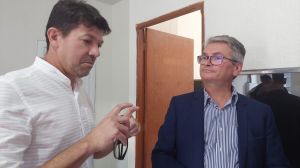 Prefeito Cleverson, diretor de Polcia do Interior, delegado Luprcio
